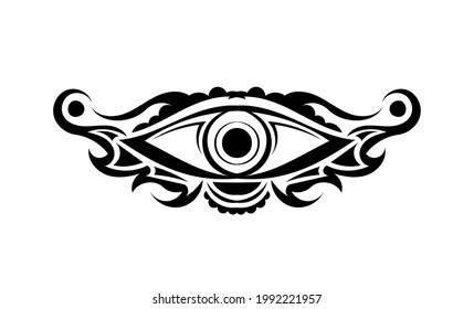 All seeing eye masonic symbol tattoo. Vision of Providence emblem. Vector illustration.