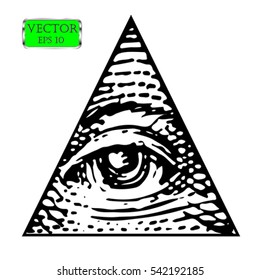 All Seeing eye of the new world order. Vector illustration