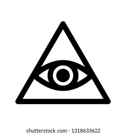 All seeing eye pyramid symbol, icon. spiritual icon. Vector icon for apps and websites.