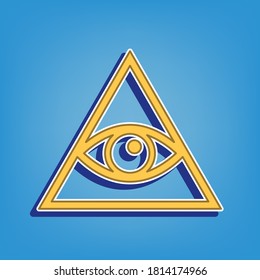 All Seeing Eye Pyramid Symbol Freemason Stock Vector (Royalty Free ...