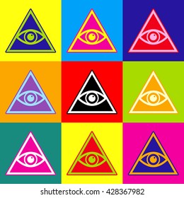 All seeing eye pyramid symbol. Freemason and spiritual.