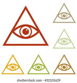 All seeing eye pyramid symbol