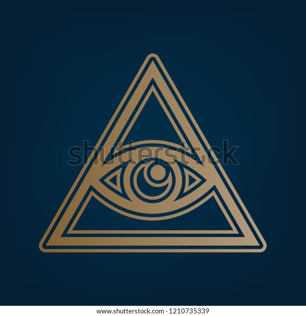 All Seeing Eye Pyramid Symbol Freemason Stock Vector Royalty Free