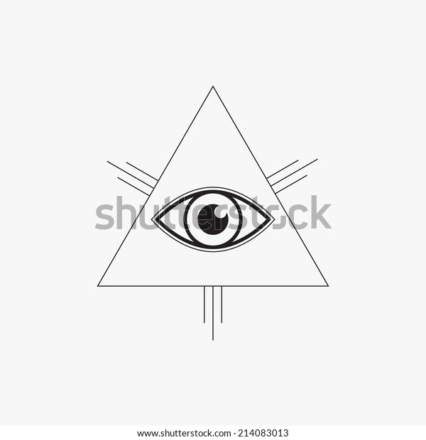 All Seeing Eye Symbol Line Design Stock Vector (royalty Free) 214083013