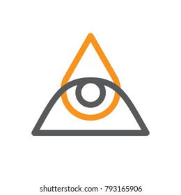 All seeing eye symbol, modern logo concept. Flat, linear design