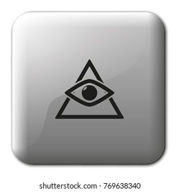 All seeing eye symbol, simple triangle flat vector icon.