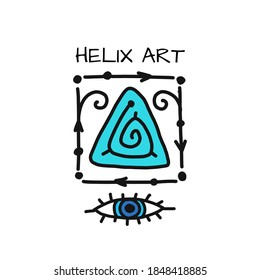 All seeing eye symbol, triangle. Sign isolated on white. Vector illustration