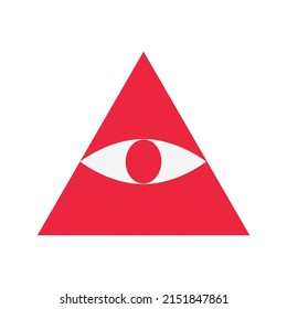 Todos los ojos visibles, símbolo en un triángulo, rojo y blanco