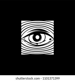 all seeing eye theme logo template vector art