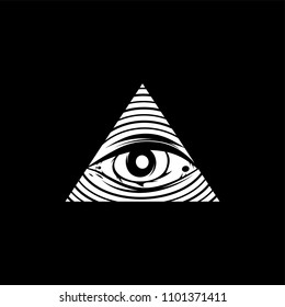 all seeing eye theme logo template vector art