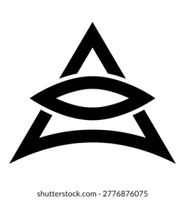 All seeing eye in triangle symbol for mysticism and spirituality concepts icon