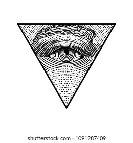 All seeing eye in vector