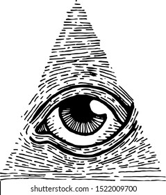 All Seeing Eye Vector Clip Art Hand Drawn