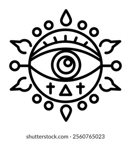 All seeing symbol icon in linear style 