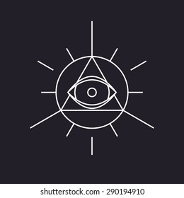 All seeing symbol, modern line design, vector