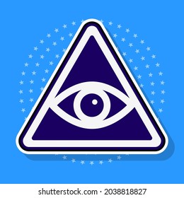 All Seeing Symbol Pyramid Eyes Sticker Stock Vector (Royalty Free ...