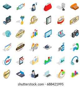 All service icons set. Isometric style of 36 all service vector icons for web isolated on white background
