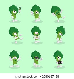 All Set Broccoli Logo Mascot
