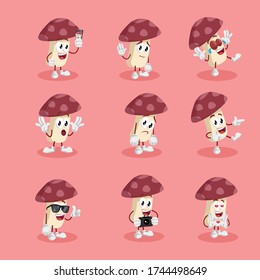 All set collection of mushroom icons