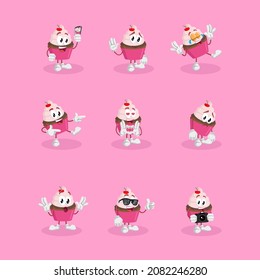 All Set Cupcake Logo Mascot