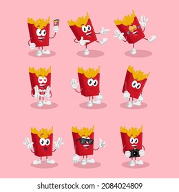 All Set French Fries Logo Mascot