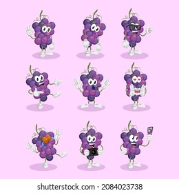 All Set Grape Logo Mascot