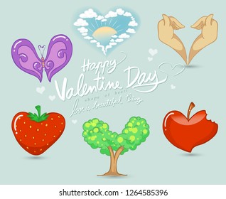 all shape fo heart for Valentine day,vector,multi colour,doodle