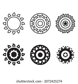 All shapes of gear flat icons