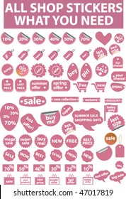 todos los stickers de la tienda. vector