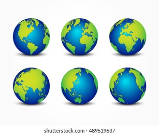 all side of planet ( around the world ) ( earth conservation concept )