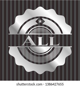 All silvery badge. Vector Illustration. Mosaic.
