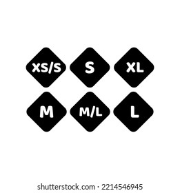 All sizes of Readymade clothes vector icon. sizes sticker vector icon.