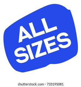 ALL SIZES sticker. Authentic design graphic stamp.