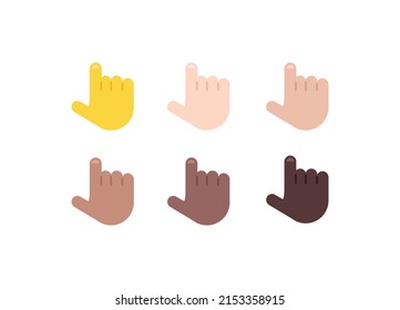 All Skin Tones Backhand Index Pointing Stock Vector (Royalty Free ...