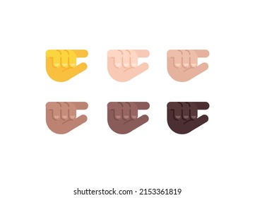 All Skin Tones Pinching Hand Gesture Emoticon Set. Pinching Hand Emoji Set