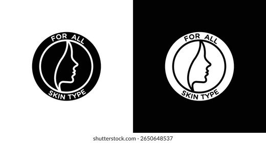 für alle Skin-Typen Symbol Einzeln flacher Vektor in Umrissen