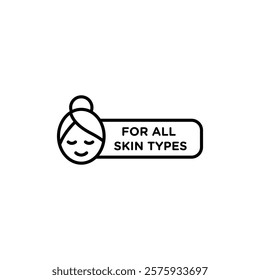 for all skin types icon simple vector symbol