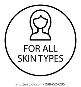For All Skin Types Icon, Suitable for Universal Skincare Themes