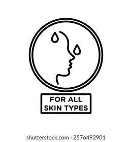 for all skin types icon vector outline logo sign