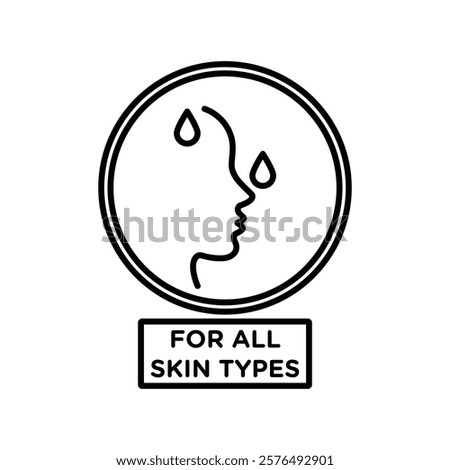 for all skin types icon vector outline logo sign