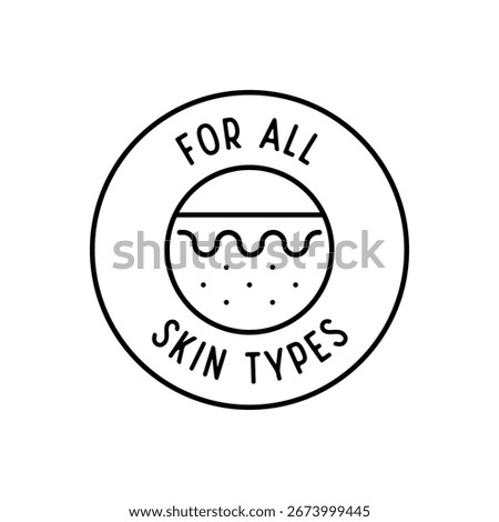 For All Skin Types Round Icon Vector Illustration