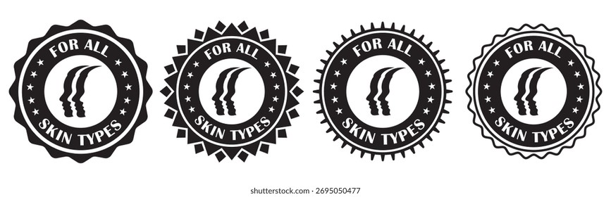 Todos os tipos de pele selo logotipo design para produtos de cuidados com a pele