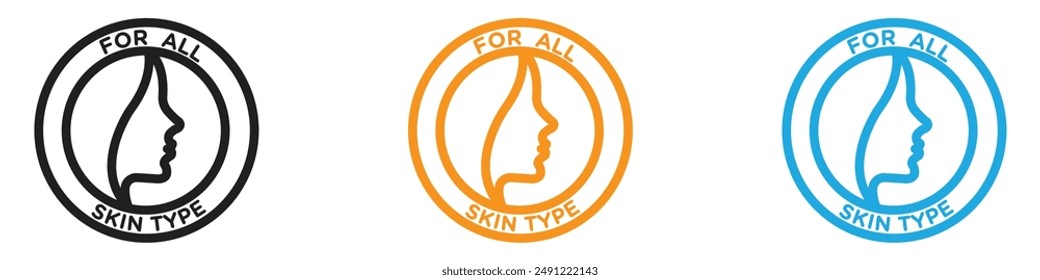 for all skin types vector logo set collection for web app ui