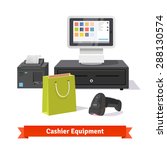 All for small retail business payments: modern tablet POS terminal with barcode scanner and receipt printer.