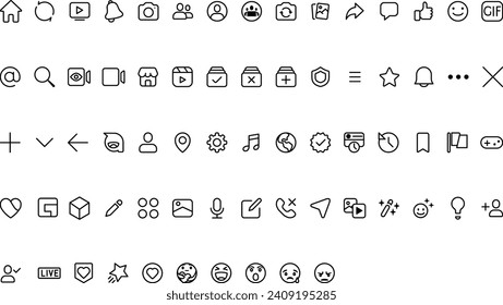 All social media ui vector icon set