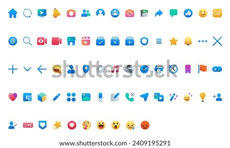All social media ui vector icon set