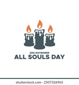 all souls day, 2nd November, Greeting card, social media editable template, stock illustration, all souls day concept design.