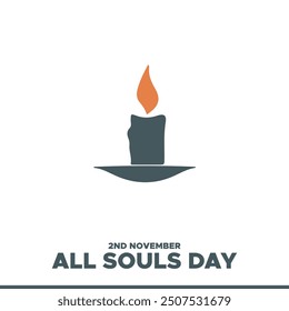 all souls day, 2nd November, Greeting card, social media editable template, stock illustration, all souls day concept design.