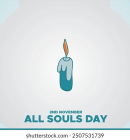 all souls day, 2nd November, Greeting card, social media editable template, stock illustration, all souls day concept design.