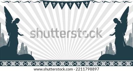 All Souls Day Background with big angel vector copy space area. Suitable for All Souls Day Event.